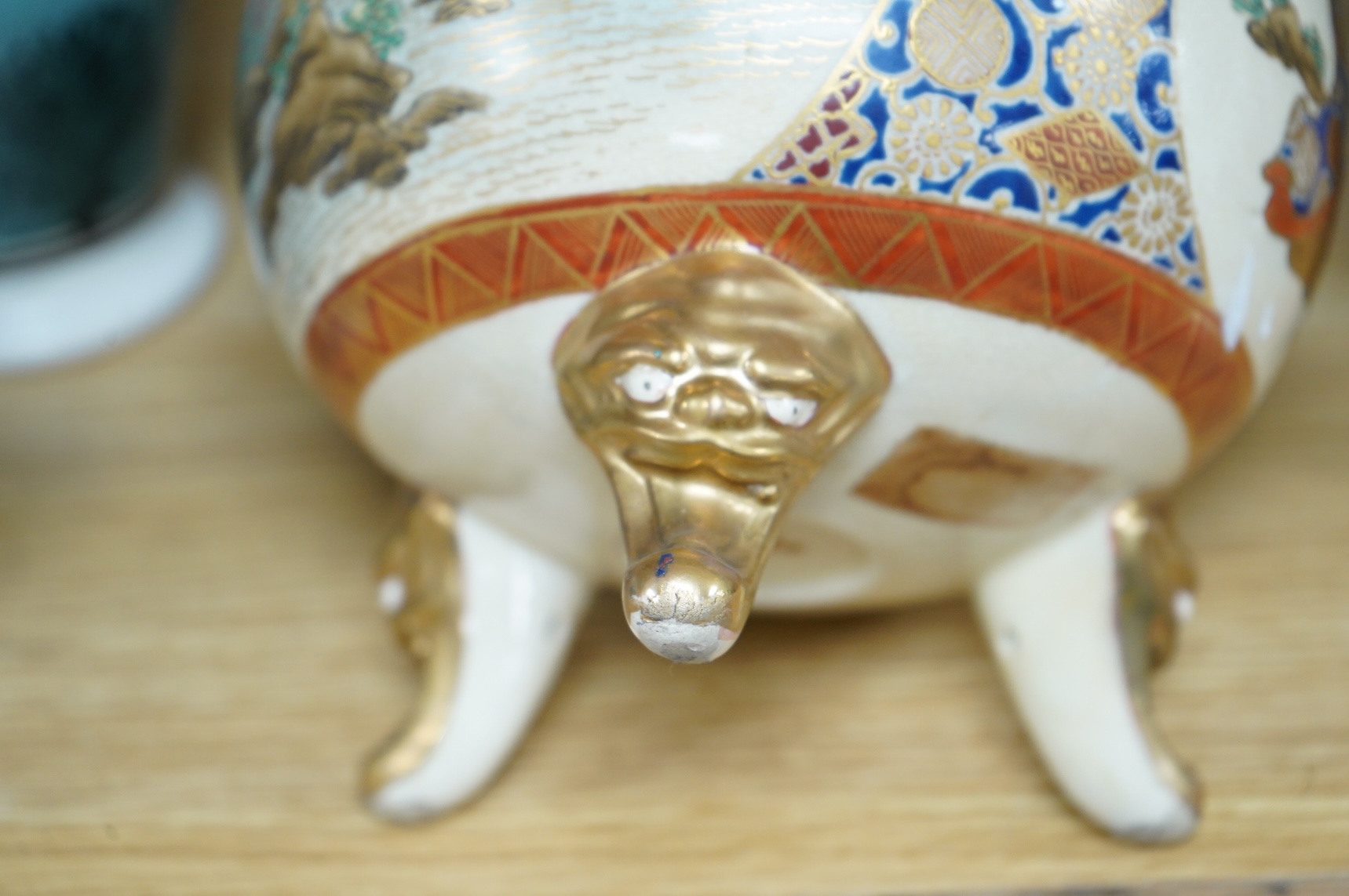 A Japanese Satsuma koro and cover, signed to the base, 31cm high